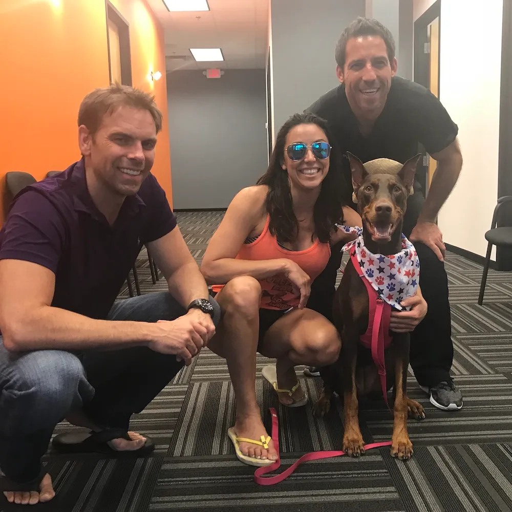 Anthony Loveland and his dog in Alter Chiropractic