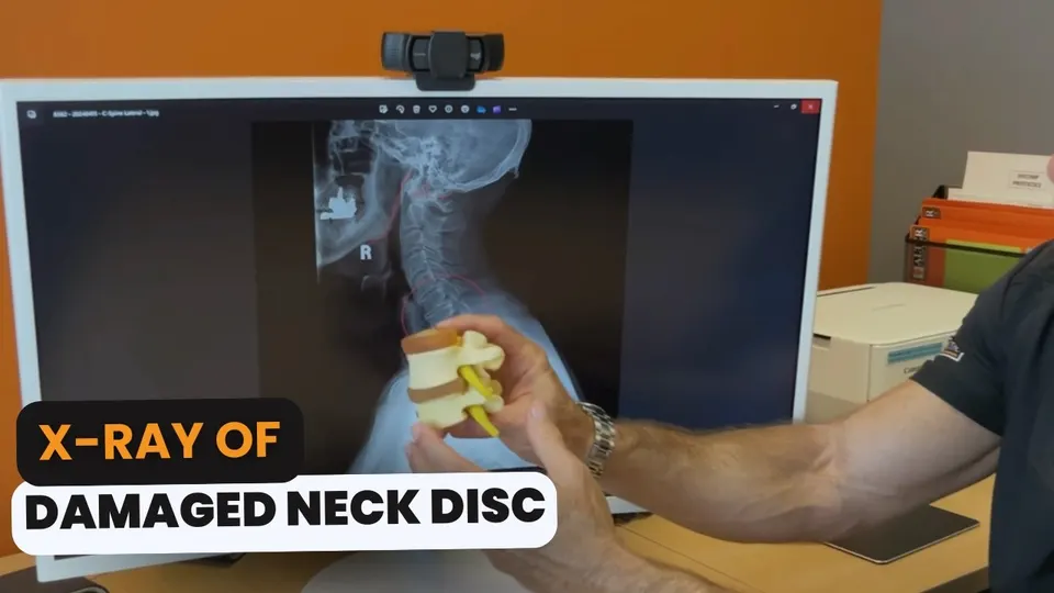 X-Ray of Damaged Neck Disc