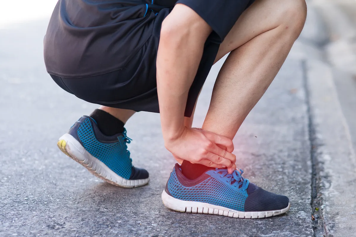 man suffer from sprained ankle